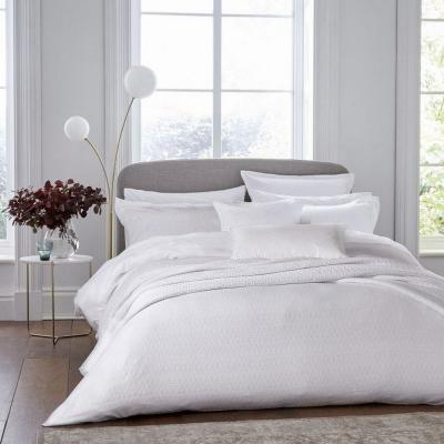 The Rug Seller Kham Jacquard Geometric Cotton Bedding in White&nbsp;140x200cm