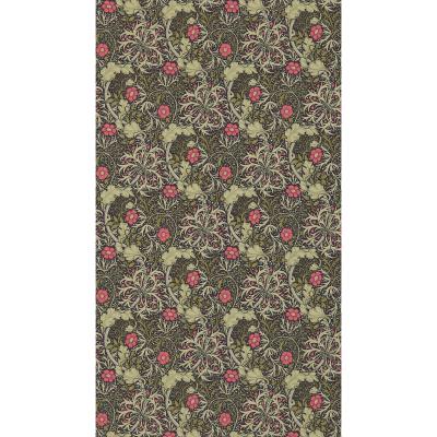 The Rug Seller Seaweed Wallpaper 214716 by Morris & Co in Ebony Poppy Red&nbsp;Roll