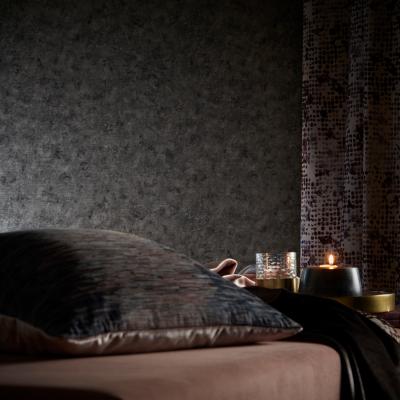 The Rug Seller Impression Wallpaper W0152 01 by Clarke and Clarke in Charcoal Grey&nbsp;Roll