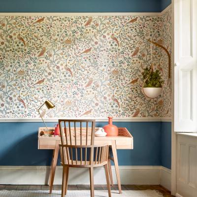 The Rug Seller Newill Wallpaper 216703 by Morris & Co in Indigo Saffron Yellow&nbsp;Roll
