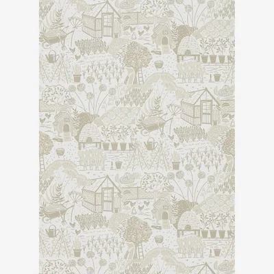 The Rug Seller The Allotment Wallpaper 216353 by Sanderson in Linen White&nbsp;Roll
