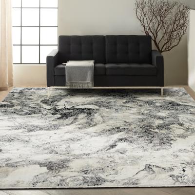The Rug Seller CK50 Calvin Klein Balian Marble Rugs CK56 in Silver Black304x402cm