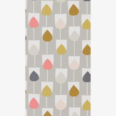 The Rug Seller Sula Tulips Wallpaper 111323 by Scion in Flamingo Honey Linen&nbsp;Roll