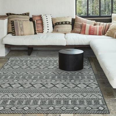 The Rug Seller Brighton Aztec Flatweave 98008 3052 Rugs in Dark Grey&nbsp;160x230cm