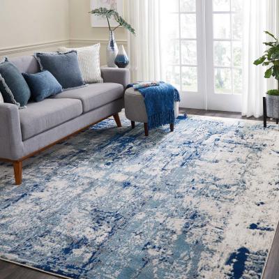 The Rug Seller Maxell MAE16 Abstract Rugs by Nourison in Ivory Blue