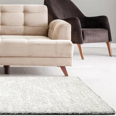 The Rug Seller Mehari 23500 6248 Mottled Speckled Shaggy Rugs in Cream&nbsp;133x195cm