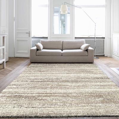 The Rug Seller Mehari Shaggy Striped Rugs 23094 6828 in Beige&nbsp;67x140cm