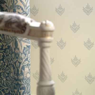 The Rug Seller Pearwood Wallpaper 109 by Morris & Co in Ivory Slate Grey&nbsp;Roll