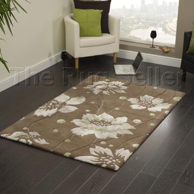 The Rug Seller Elements BM02 Brown Indian Wool Rug