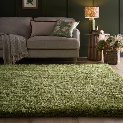 The Rug Seller Chicago Shaggy Rugs in Olive