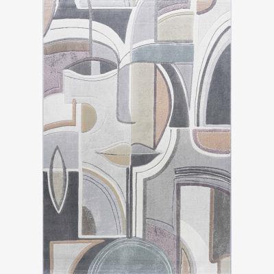 The Rug Seller Galleria Modern Abstract Face 63772 3747 Rugs in Dove Grey