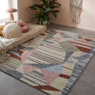 The Rug Seller Contours Deco Geometric Wool Rug in Multi160x235cm