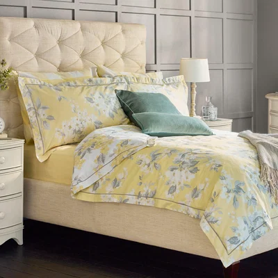 The Rug Seller Apple Blossom Bedding Set by Laura Ashley in Sunshine Yellow200x200cm