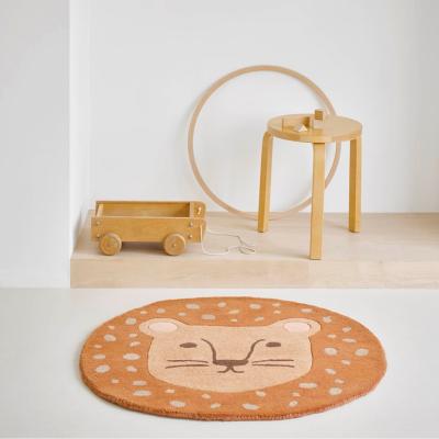 The Rug Seller Lion Wool Circle Kids Rugs 141403 By Brink and Campman