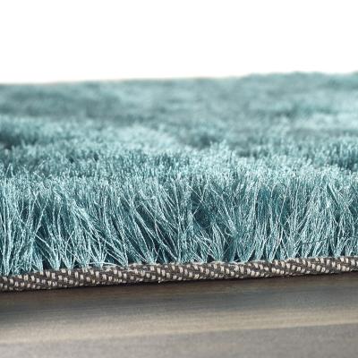 The Rug Seller Shimmer Shaggy Lustrous Rugs in Teal&nbsp;80x150cm