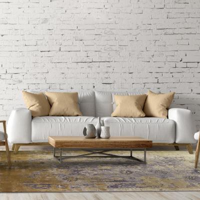 The Rug Seller Luxury Toros Distressed Ziegler Traditional Rug in Gold200x290cm