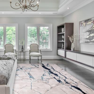 The Rug Seller Aurora Quake AU22 Marble Rugs in Blue