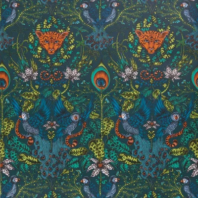 The Rug Seller Amazon Wallpaper W0098 03 by Emma J Shipley in Navy Blue&nbsp;Roll