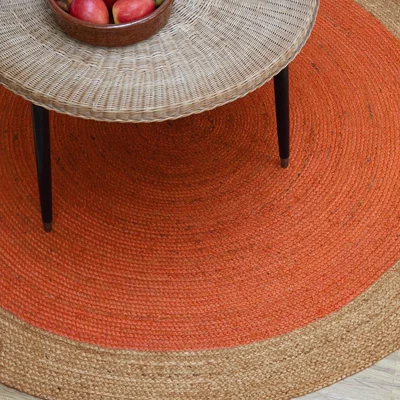 The Rug Seller Faro Circular Jute Rugs in Rust