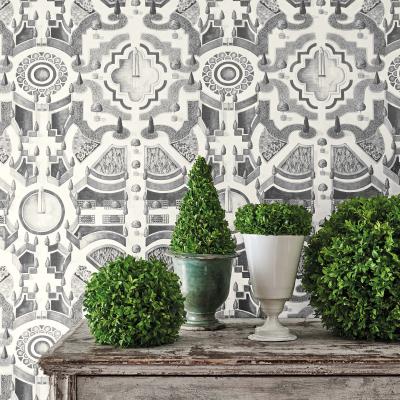 The Rug Seller Topiary Wallpaper 2006 by Cole & Son in Soot Grey&nbsp;Roll