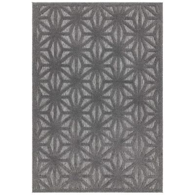 The Rug Seller Salta Star Geometric Outdoor Rugs in SA01 Grey