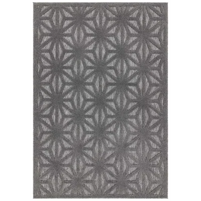 The Rug Seller Salta Star Geometric Outdoor Rugs in SA01 Grey