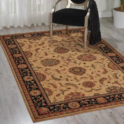 The Rug Seller Living Treasure Rugs by Nourison LI04 in Ivory Black