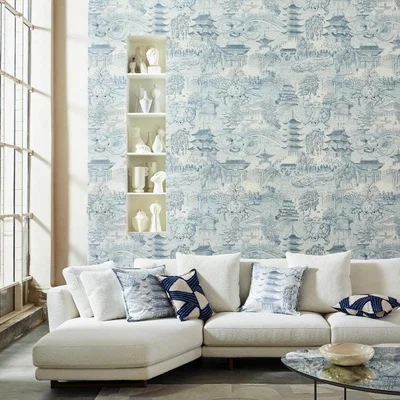 The Rug Seller Eastern Palace Wallpaper 312987 by Zoffany in Indigo Blue&nbsp;Roll