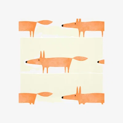 The Rug Seller Mr Fox Wallpaper 112271 by Scion in Ginger Orange&nbsp;Roll