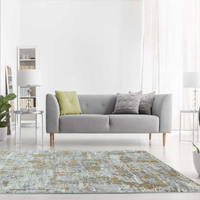 The Rug Seller Orion Abstract Metallic Rugs in OR07 Yellow