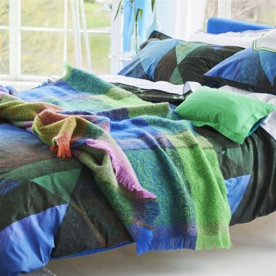 The Rug Seller Varanasi Fuchsia Mohair Throw in Green By Designers Guild&nbsp;130x180cm