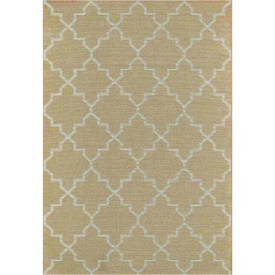 The Rug Seller Newquay Geometric Trellis Flatweave Outdoor Rugs 96003 8008 Orange