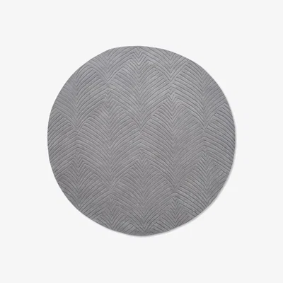 The Rug Seller Folia Round Wool Rugs 038904 by Wedgwood in Cool Grey