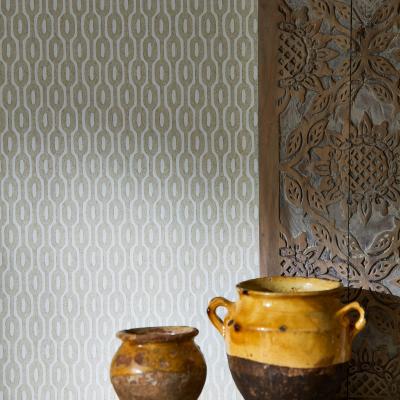 The Rug Seller Hemp Geometric Wallpaper 216370 by Sanderson in Mole Grey&nbsp;Roll