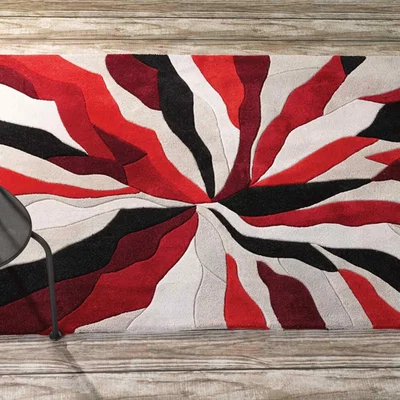 The Rug Seller Infinite Splinter Rugs in Red
