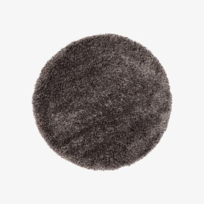 The Rug Seller Ryedale Heather Circle Plain Shaggy Wool Rug in Grey&nbsp;160x160cm