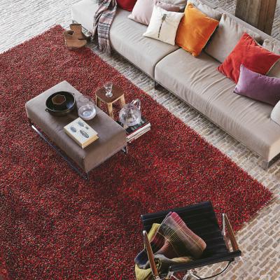 The Rug Seller Brink and Campman Rocks Shaggy Wool Rugs 70503 Red