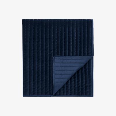 The Rug Seller Mazana Velvet Throw by Bedeck of Belfast in Midnight Blue140x200cm