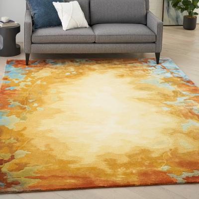 The Rug Seller Prismatic Abstract Rugs PRS29 by Nourison in Gold Multicolour236x297cm