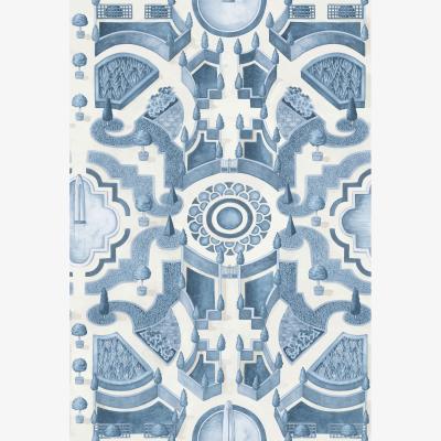 The Rug Seller Topiary Wallpaper 2007 by Cole & Son in China Blue&nbsp;Roll