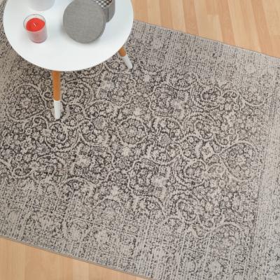 The Rug Seller Grandeur Slate Damask Rugs