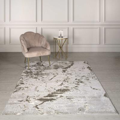 The Rug Seller Aurora Strata AU16 Marble Rugs in Metallic Beige Bronze and Grey