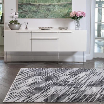 The Rug Seller Onyx ONX10 Abstract Rugs in Grey