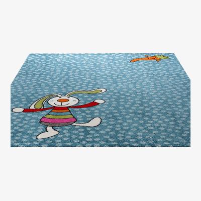 The Rug Seller Rainbow Rabbit rug in Blue 0523 01
