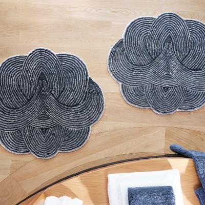 The Rug Seller Kyoto 900 Circle Bath Mat in Grey by Designer Abyss & Habidecor&nbsp;90x100cm