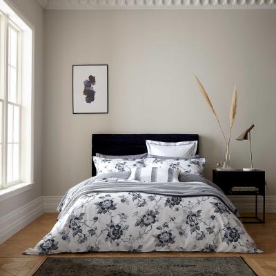 The Rug Seller Oka Floral Cotton Bedding in Midnight Blue&nbsp;65x65cm