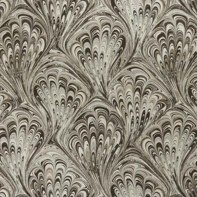 The Rug Seller Pavone Wallpaper W0095 02 by Clarke and Clarke in Charcoal Gold&nbsp;Roll