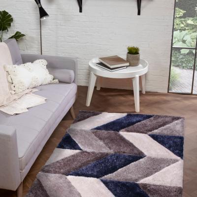 The Rug Seller Blazon Geometric Rugs in Navy Blue