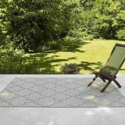 The Rug Seller Newquay Geometric Trellis Flatweave Outdoor Rugs 96003 4001 Green
