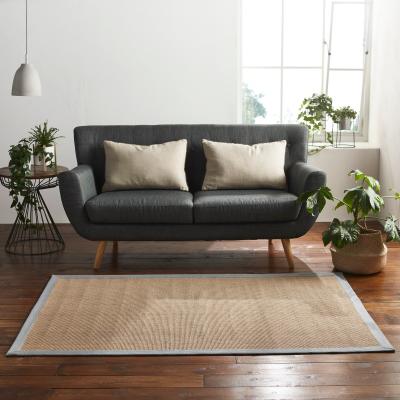 The Rug Seller Conall Bordered Jute Rugs in Natural Grey150x190cm